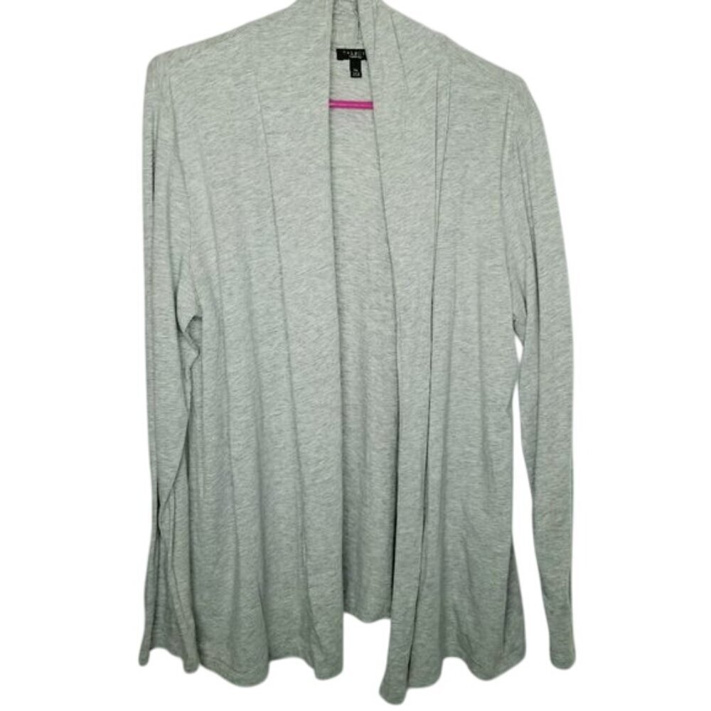Talbots Womens Light Gray Open Front Cardigan Sweater XLโ Pima Cotton Blend